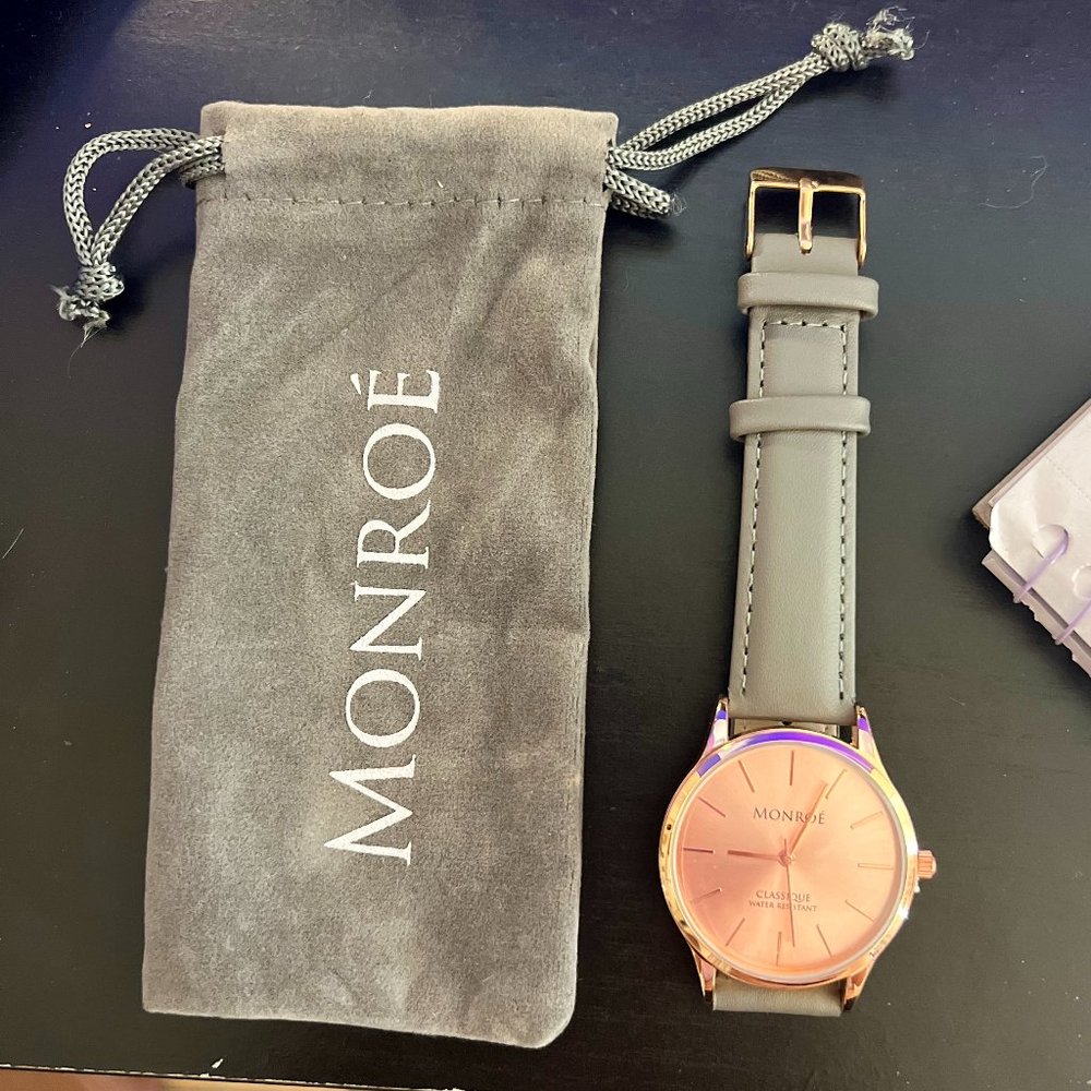 Monroe Grey and Rose Gold Watch
